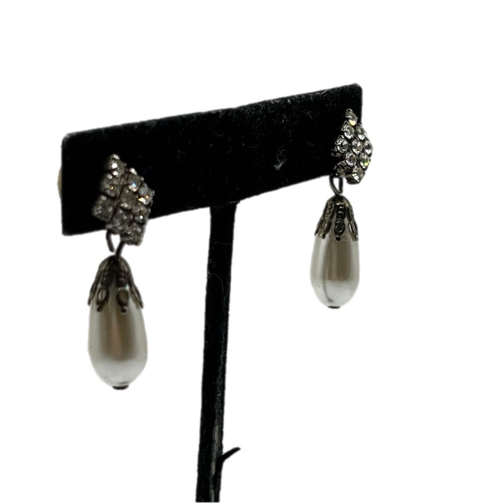 Vintage Silver and Cream Pearl Earrings